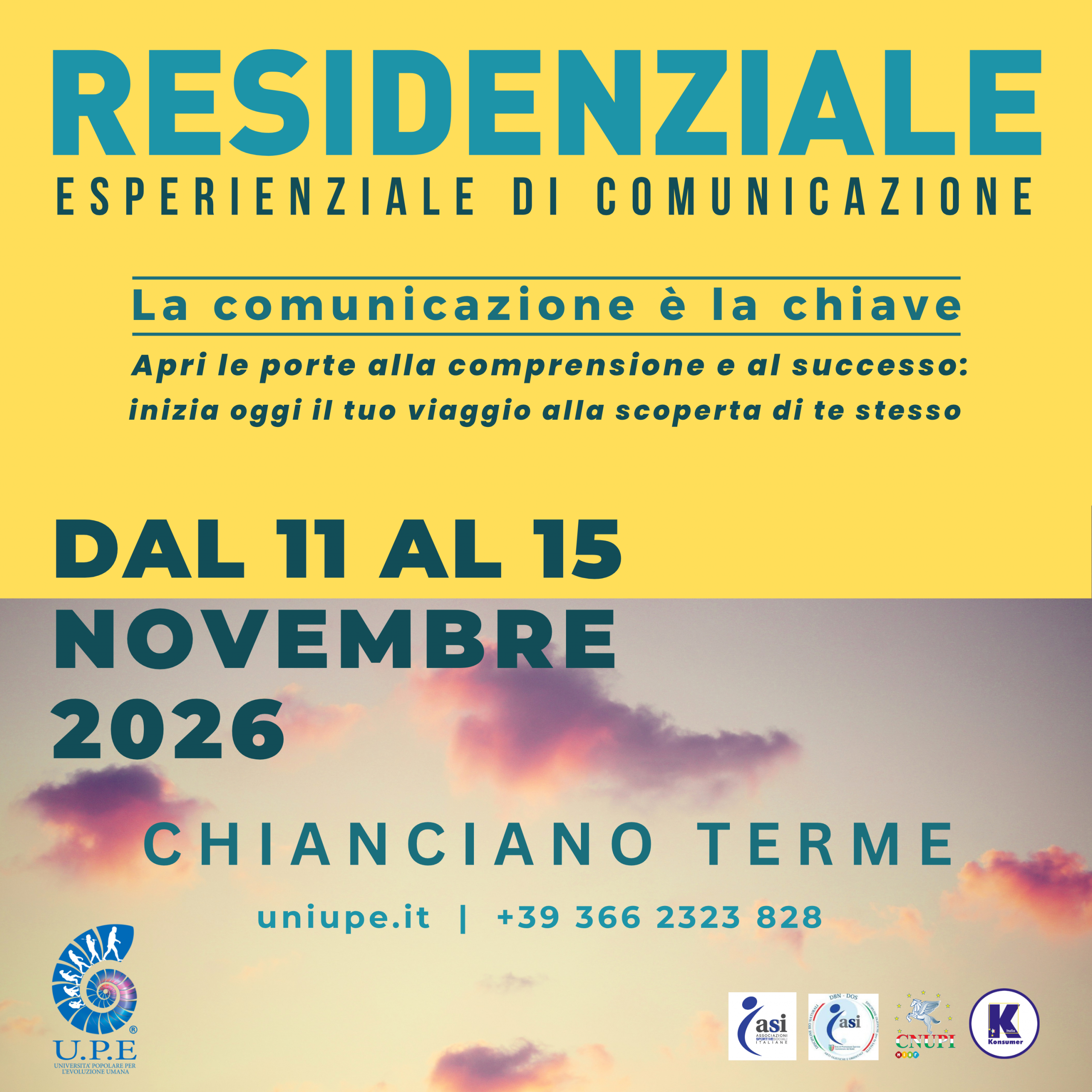 L'immagine illustra un cielo con delle nuvole rosa come copertina per il residenziale UPE di Novembre 2026